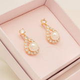 Jude Pearl and Crystal Wedding Earrings / Gold