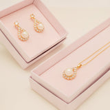 Jude Pearl and Crystal Wedding Jewellery Set / Gold