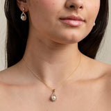 Jude Pearl and Crystal Wedding Jewellery Set / Gold