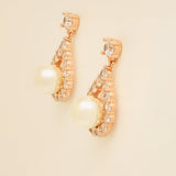 Jude Pearl and Crystal Wedding Jewellery Set / Rose Gold