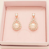 Jude Pearl and Crystal Wedding Earrings / Rose Gold