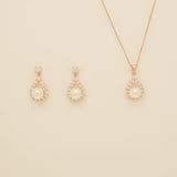 Jude Pearl and Crystal Wedding Jewellery Set / Rose Gold