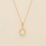 Jude Pearl and Crystal Wedding Necklace / Rose Gold