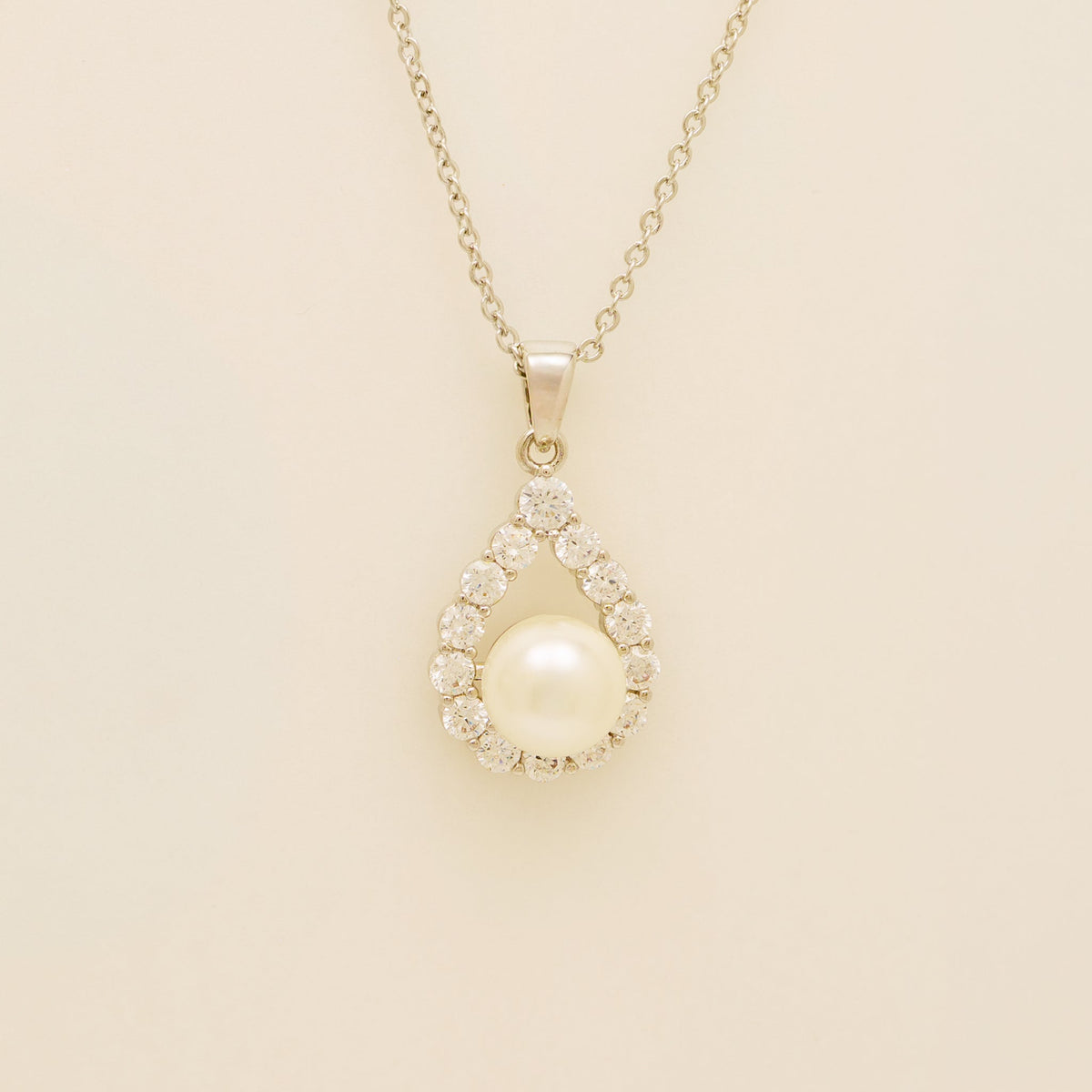 Jude Pearl and Crystal Wedding Jewellery Set / Silver