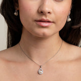 Jude Pearl and Crystal Wedding Necklace / Silver