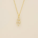 Lily Crystal Bridal Wedding Necklace in Gold photo 3