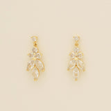 Lily Crystal Bridal Wedding Earrings in Gold photo 3