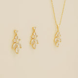Lily Crystal Bridal Jewellery Set / Gold
