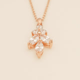 Lily Crystal Bridal Wedding Necklace in Rose Gold photo 4