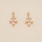 Lily Crystal Bridal Wedding Earrings in Rose Gold photo 5