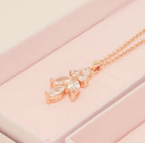Lily Crystal Bridal Wedding Necklace in Rose Gold photo 5