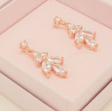 Lily Crystal Bridal Wedding Earrings in Rose Gold photo 6