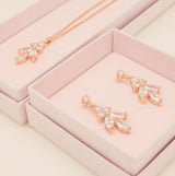 Lily Crystal Bridal Jewellery Set in Rose Gold