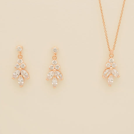 Lily Crystal Bridal Jewellery Set in Rose Gold photo 3