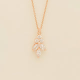 Lily Crystal Bridal Wedding Necklace in Rose Gold photo 2