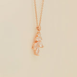 Lily Crystal Bridal Wedding Necklace in Rose Gold photo 3