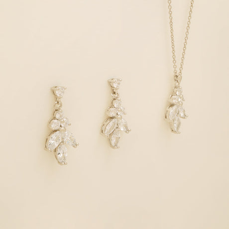 Lily Crystal Bridal Jewellery Set in Silver photo 5