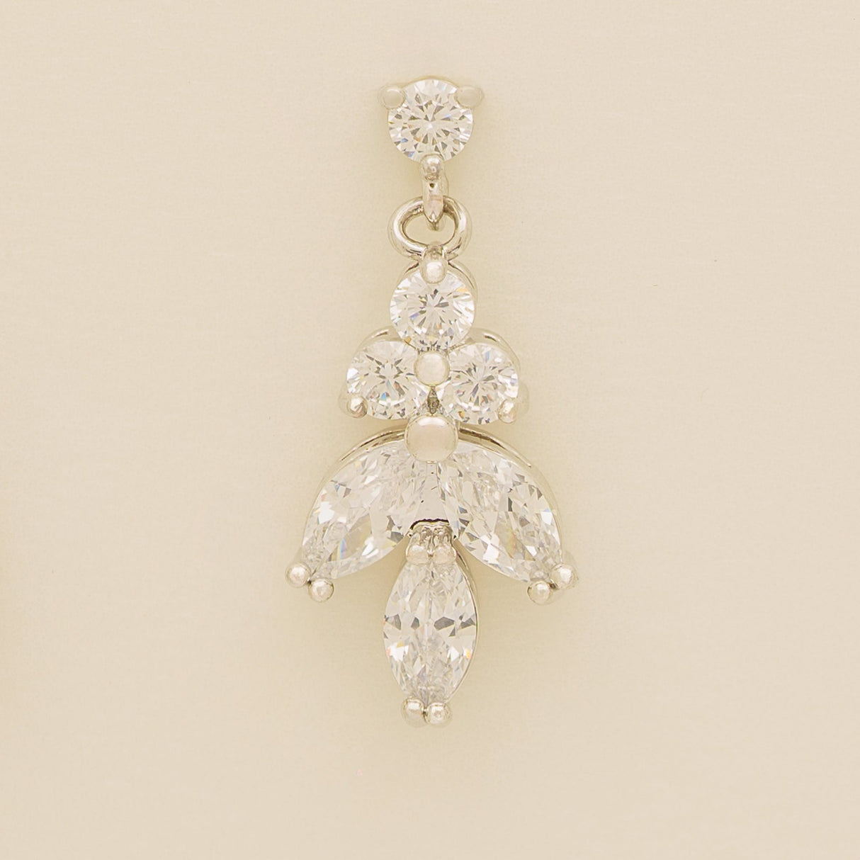 Lily Crystal Bridal Wedding Necklace in Silver photo 7