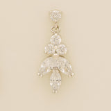 Lily Crystal Bridal Wedding Necklace in Silver photo 7