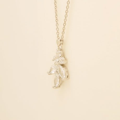 Lily Crystal Bridal Wedding Necklace in Silver photo 6