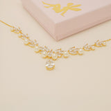 Lucia Pearl and Crystal Necklace / Gold