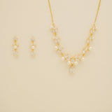 Lucia Pearl and Crystal Bridal Jewellery Set / Gold