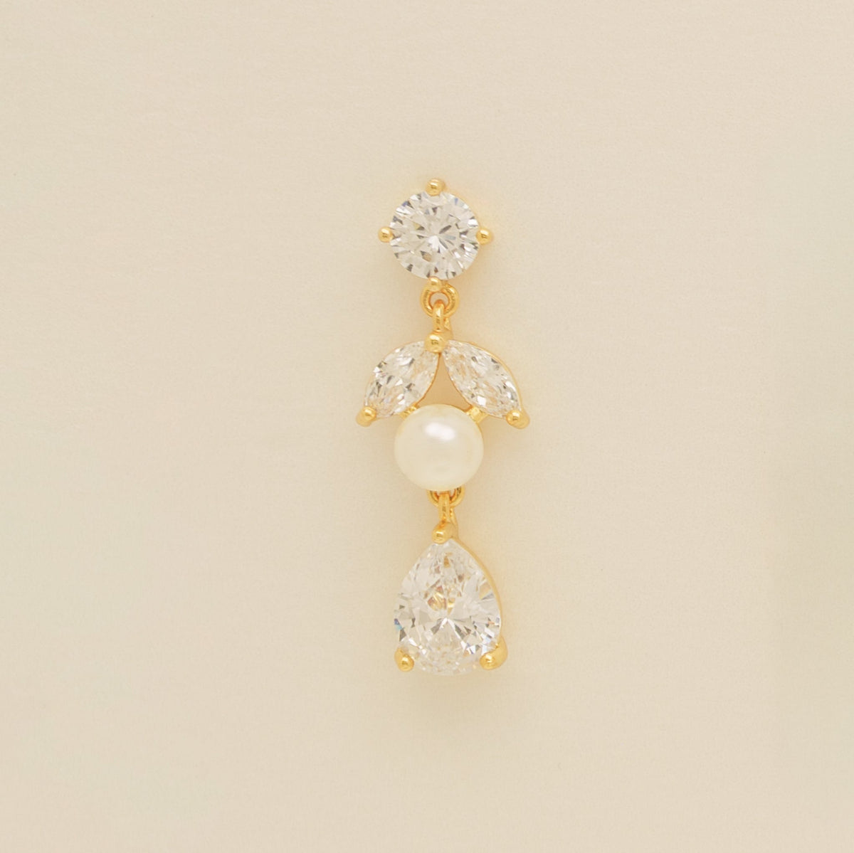 Lucia Pearl and Crystal Earrings / Gold