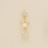 Lucia Pearl and Crystal Earrings / Gold