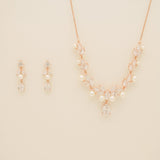 Lucia Pearl and Crystal Bridal Jewellery Set / Rose Gold