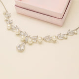 Lucia Pearl and Crystal Bridal Jewellery Set / Silver