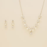 Lucia Pearl and Crystal Bridal Jewellery Set / Silver