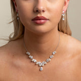 Lucia Pearl and Crystal Earrings / Silver