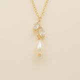 Olivia Pearl and Crystal Wedding Jewellery Set / Gold