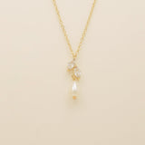 Olivia Pearl and Crystal Necklace / Gold