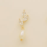 Olivia Pearl and Crystal Wedding Jewellery Set / Gold