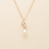 Olivia Pearl and Crystal Necklace / Rose Gold