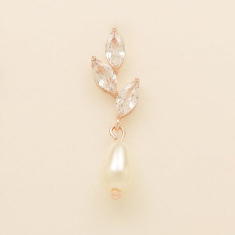 Olivia Pearl and Crystal Necklace / Rose Gold