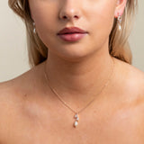 Olivia Pearl and Crystal Necklace / Rose Gold