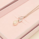 Olivia Pearl and Crystal Necklace / Silver