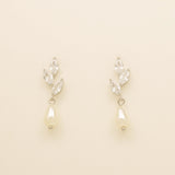 Olivia Pearl and Crystal Earrings / Silver