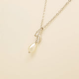 Olivia Pearl and Crystal Wedding Jewellery Set in Silver photo 3