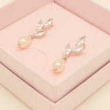 Olivia Pearl and Crystal Earrings / Silver
