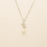 Olivia Pearl and Crystal Necklace / Silver
