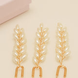 Pampas Style Pearl Sprigs Wedding Hair Pins / Gold