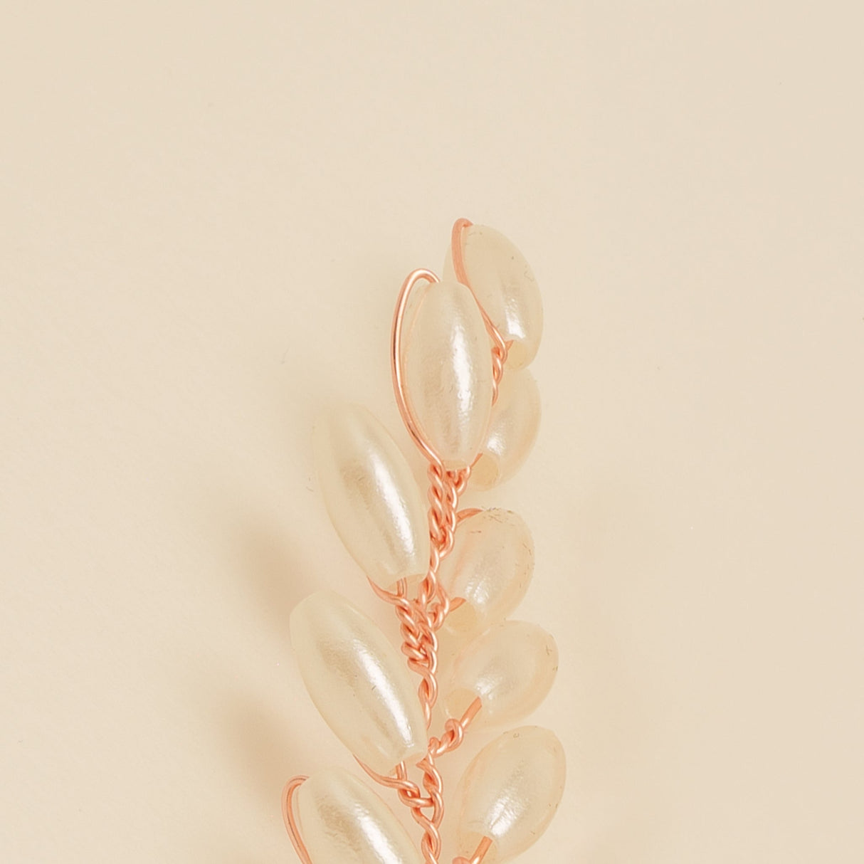 Pampas Style Pearl Sprigs Wedding Hair Pins / Rose Gold
