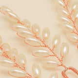 Pampas Style Pearl Sprigs Wedding Hair Pins / Rose Gold