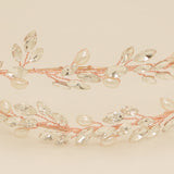 Ava Pearl and Crystal Bridal Headband in Rose Gold