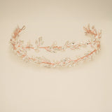 Ava Pearl and Crystal Bridal Headband in Rose Gold photo 5