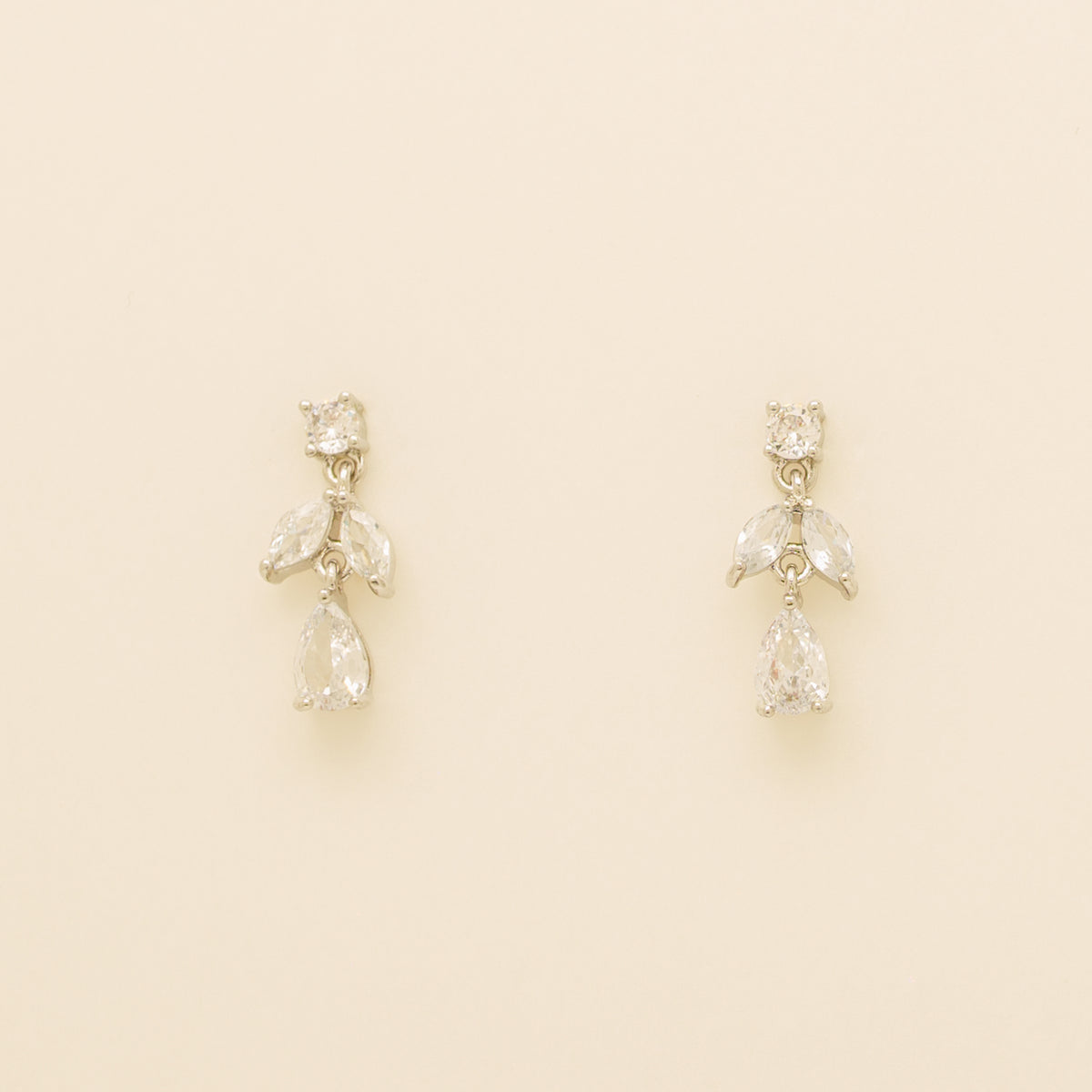 Belle Crystal Wedding Earrings / Silver