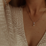 Eclipse Pearl and Crystal Bridal Necklace / Gold